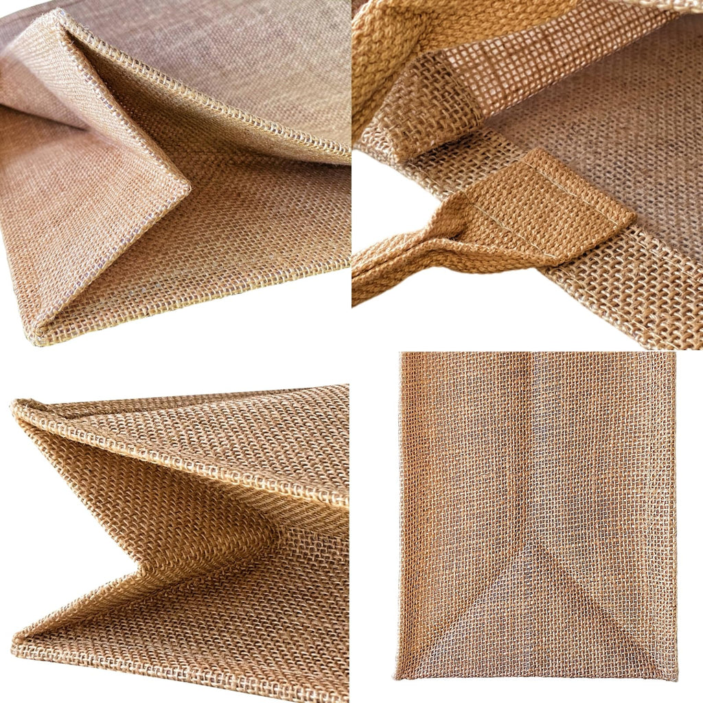 15 Pcs Jute handbag burlap tote bags Travel holiday Wedding Bridesmaids welcome bags Party Holiday Women's gifts Handmade linen DIY reusable beach sundries storage bag 15.2 x 12.2 x 6 inch