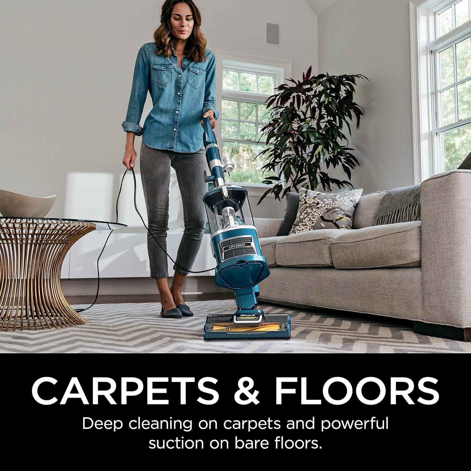 Shark Navigator Lift-Away Vacuum - Self-Cleaning Brushroll & HEPA Filter | Ideal for Pets, Teal, ZU503AMZ