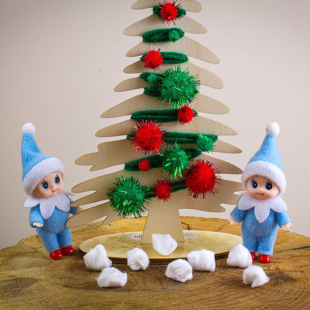 Skiennix Christmas Baby Elf Doll - Adorable Blue Jumpsuit for Holiday Cheer