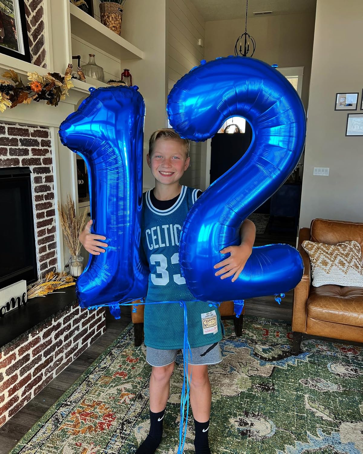Number 12 Balloon by [Brand Name] - 40-Inch Navy Blue Birthday Decoration for 12th Year Celebration