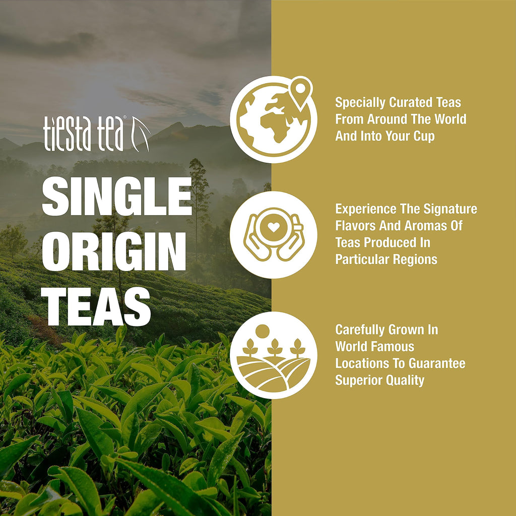 Tiesta Tea - Single Origin Tea Sampler Dry Flight Set, Mother's Day Loose Leaf, High to Low Caffeine, Makes Hot & Iced, Assorted Brew Sets with Green, White, Black & Oolong, 7 Sample Pouches