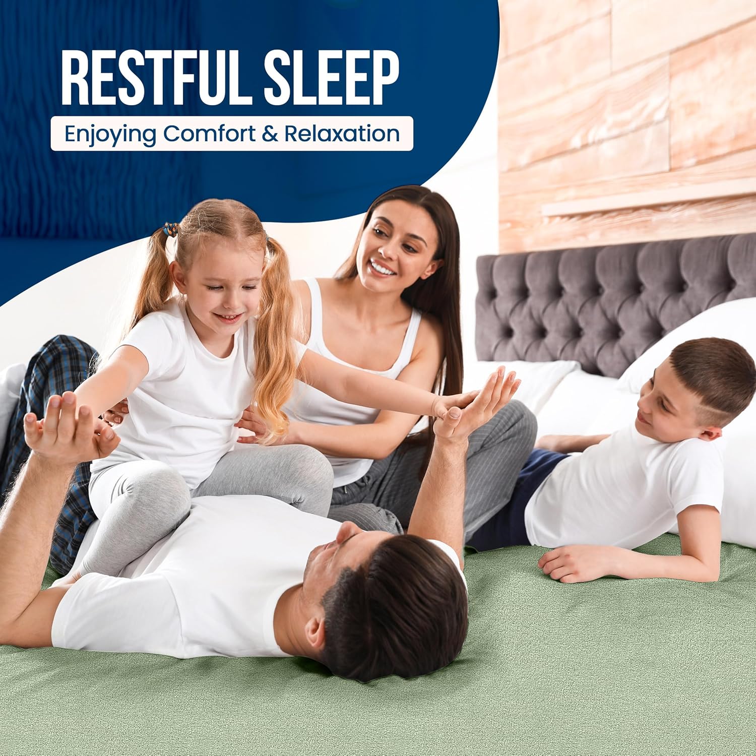 Utopia Bedding Waterproof King Size Mattress Protector - Premium 200 GSM Terry Cover, Soft & Breathable, Deep Pockets 17" (Sage)
