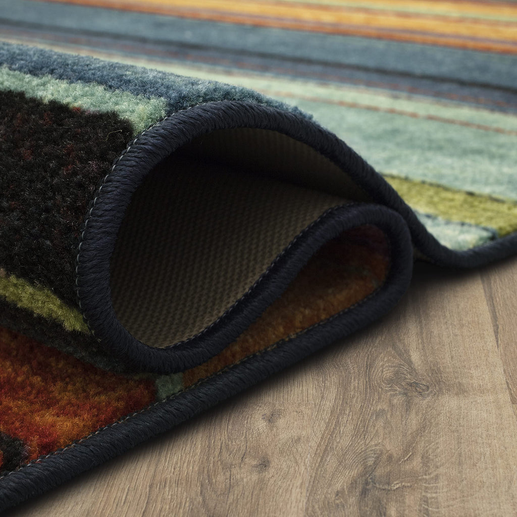 Mohawk Home Rainbow Stripe 4' x 6' Area Rug - Multicolor - Perfect for Living Room, Dining Room, Office