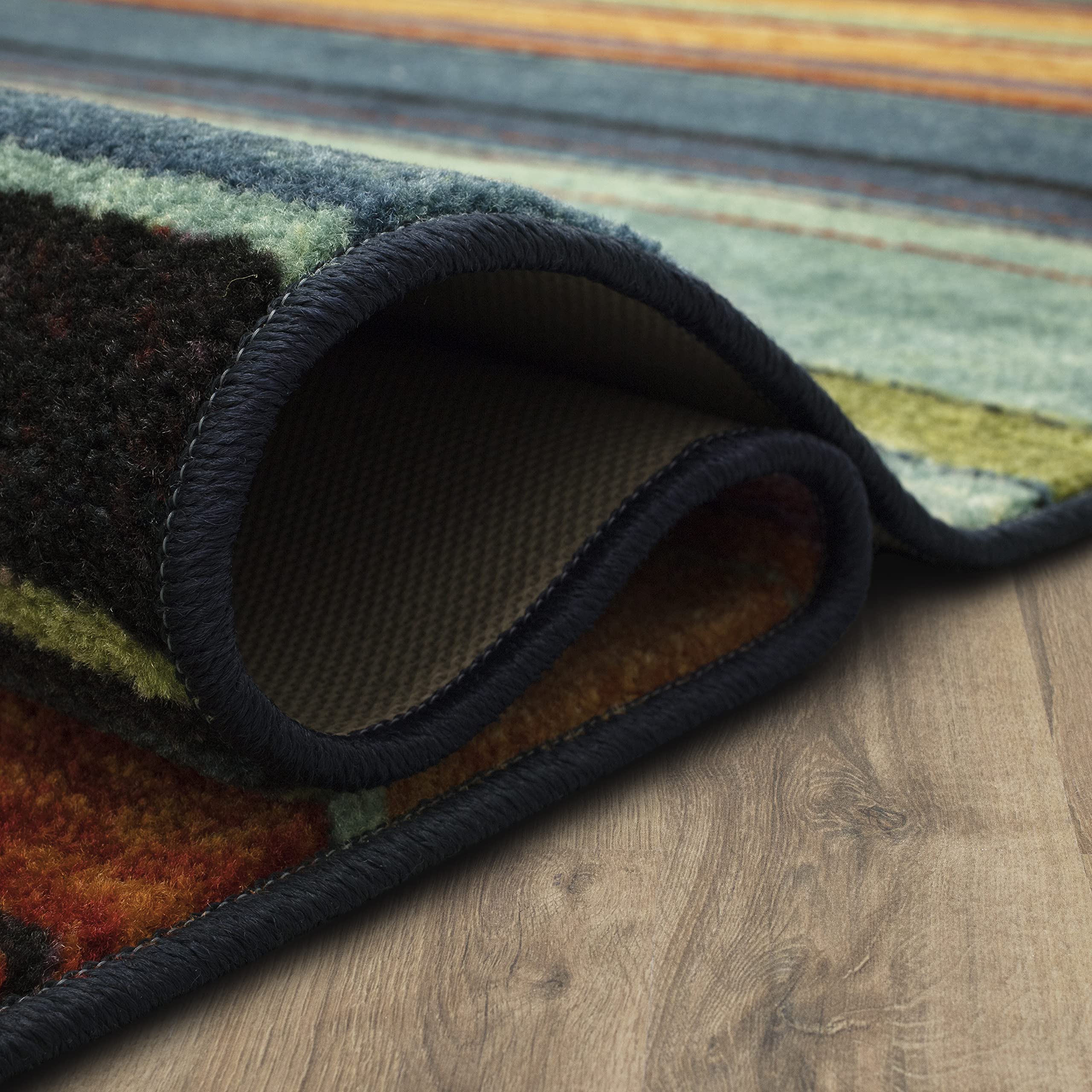 Mohawk Home Rainbow Stripe 4' x 6' Area Rug - Multicolor - Perfect for Living Room, Dining Room, Office