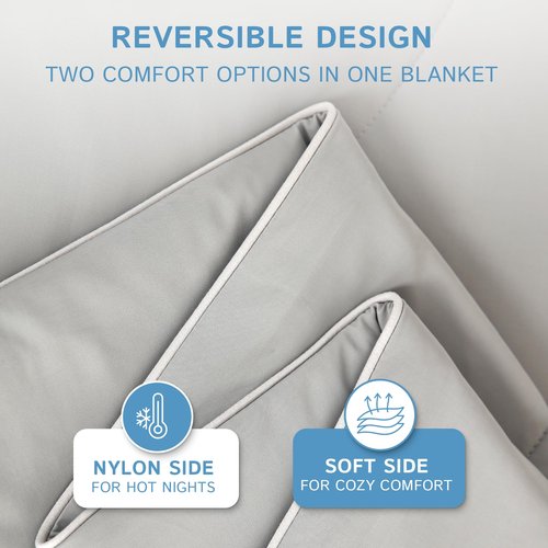 Four Seasons Essentials Cooling Comforter - Queen Size 90" x 90" - Gray