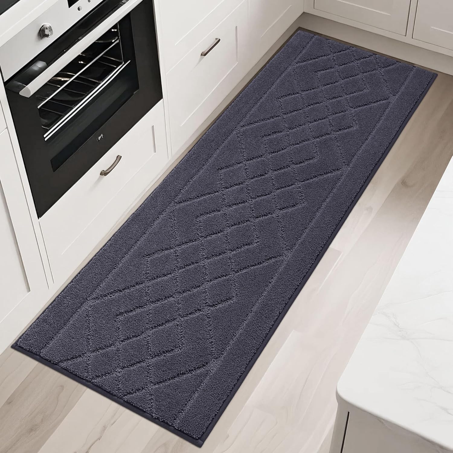 BEQHAUSE Kitchen Runner Rug - Non-Slip, Absorbent & Stain Resistant | 20"x59", Dark Grey