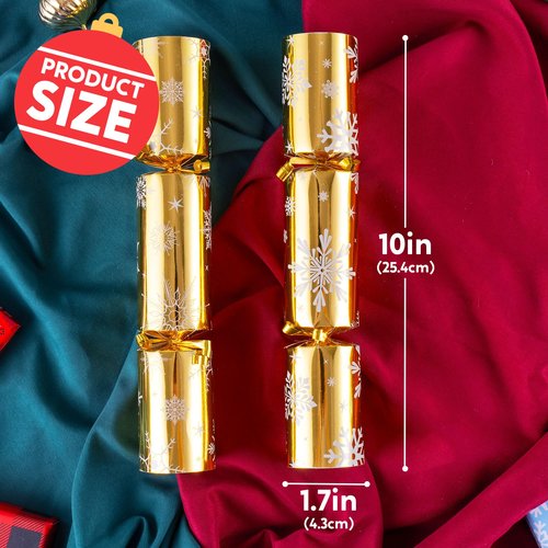 JOYIN 12 Pack Christmas Party Favor Non-Snap Gold Snowflake Design Party Table Favors with Holiday Party Favor Supplies for Kids and Adults, Christmas Parties, Dinners and Holidays