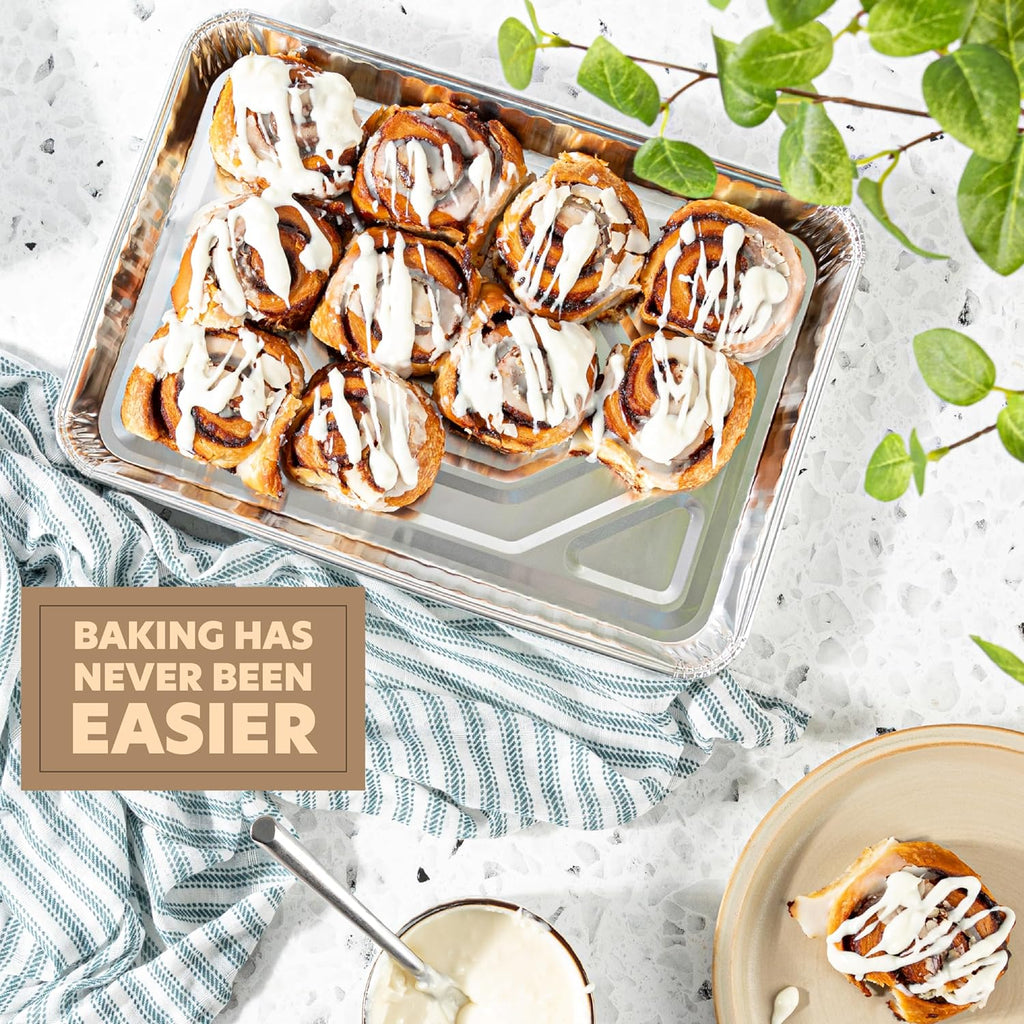 PlasticPro Aluminum Cookie Sheets - Heavy Duty Disposable Baking Pans, 9'' x 13'', 20 Pack