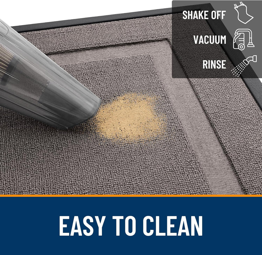 OLANLY Waterproof Front Door Mat - All-Season Indoor/Outdoor Doormat, Easy Clean, 71x23, Taupe