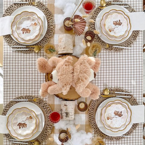 Kate Aspen We Can Bearly Wait Baby Shower Plates and Napkins Party Decorations Plates & Napkins; Adorable & Classic Teddy Bear Baby Shower (62 Piece - 16 Guests)