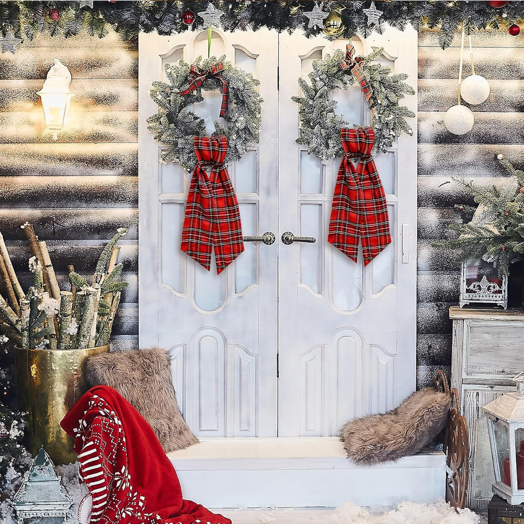 Regine Switzerland Christmas Wreath Sash - Red Buffalo Plaid Satin Ribbon for Indoor/Outdoor Decor | 5.1 x 54.3 Inches