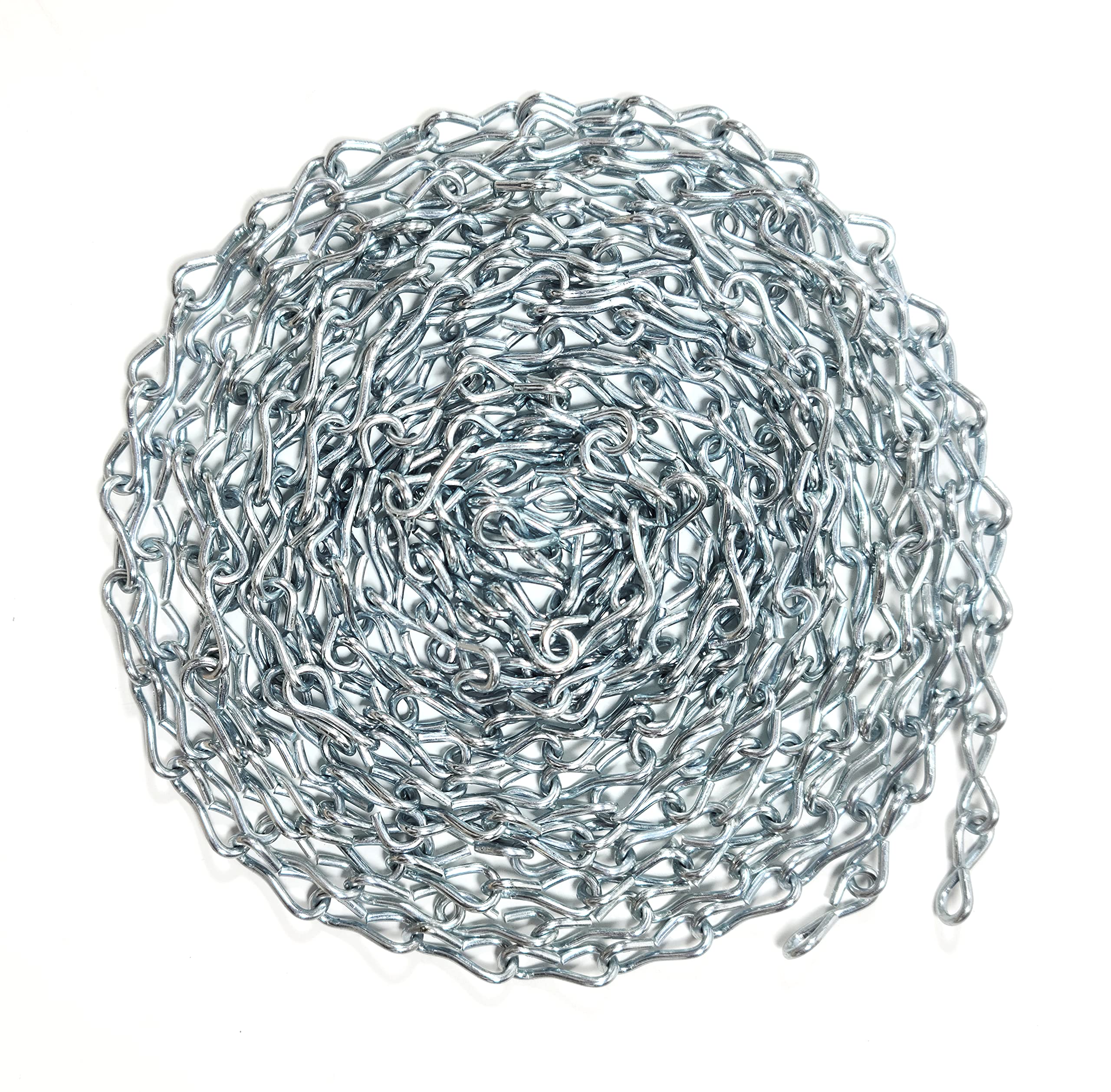 #14 x 15-FT Zinc-Plated Steel Jack Chain – Weldless Twist Chain for Hanging, Light Duty, Durable Finish