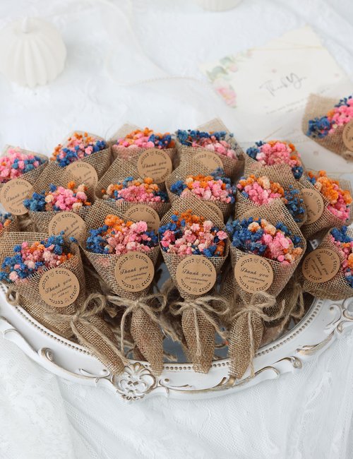 20-Piece set Mini Magnet Dried Flowers Bouquet for Wedding Favours for Guests, Baby Shower Party Favors, Bridal Shower Gifts, Baptism. (Mixed)