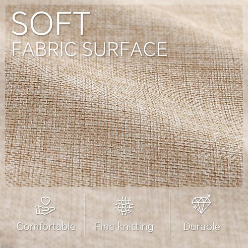 FinishingBo Fabric Storage Cubes - 6 Pack 11x11 Inch Bins with Handles for Home & Office Organization | White/Khaki