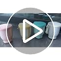 LoopTime 25 Oz Travel Fruit Cup with Fork - Leakproof Pink Snack Container