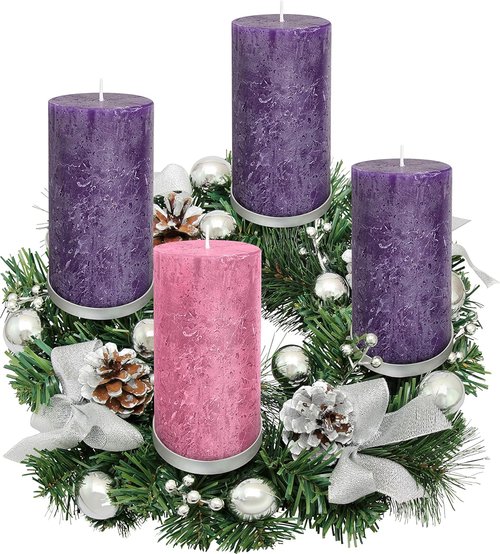 Advent Candle Set of 4 - Rustic Pillar Candles for Advent Rings & Wreaths | Made in The USA
