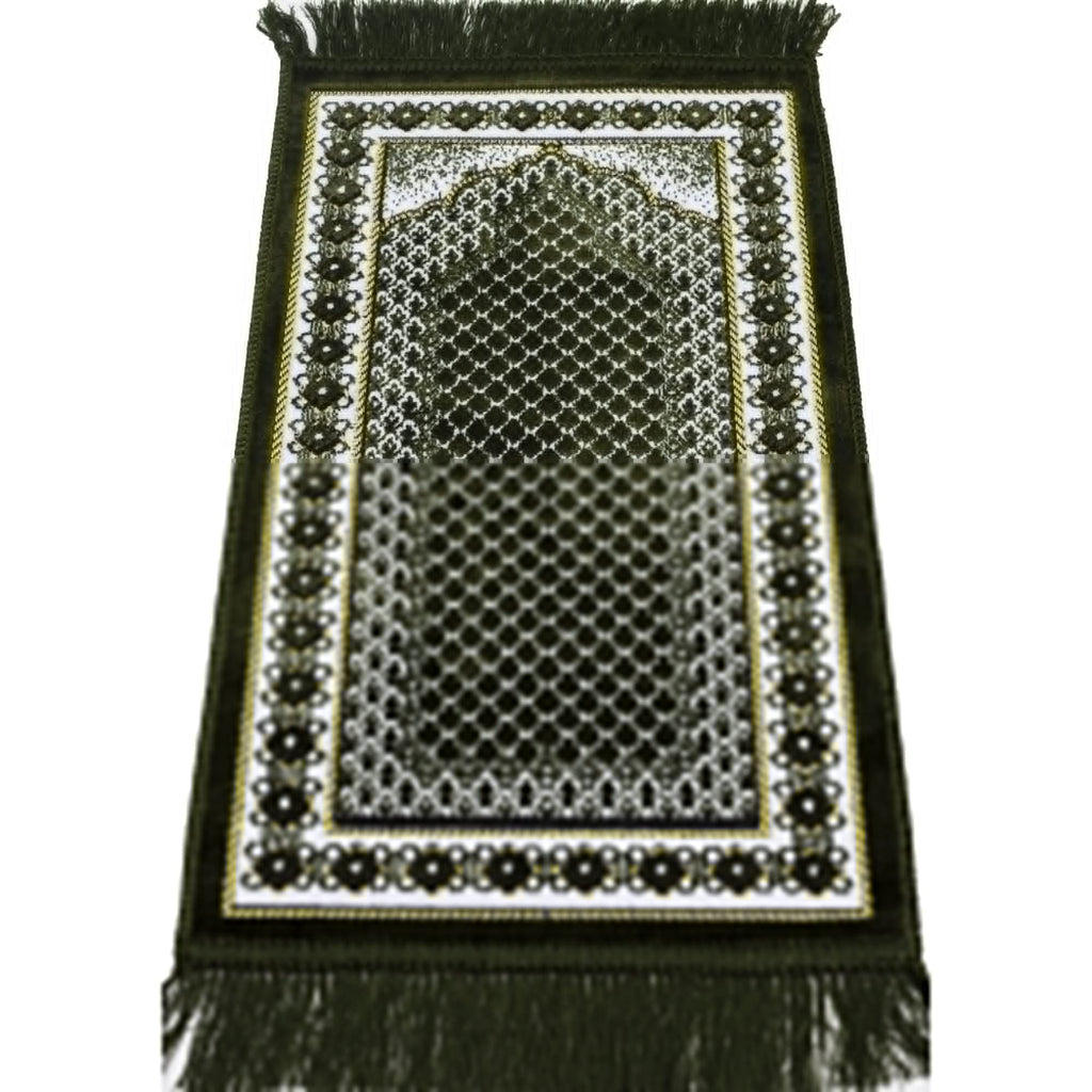 Modefa Turkish Islamic Velvet Prayer Rug - Soft Small Child Praying Carpet - Muslim Janamaz Sajada for Kids & Toddlers - Ramadan or Eid Gift for Boys & Girls - Lattice (Vine Swirl Turquoise)