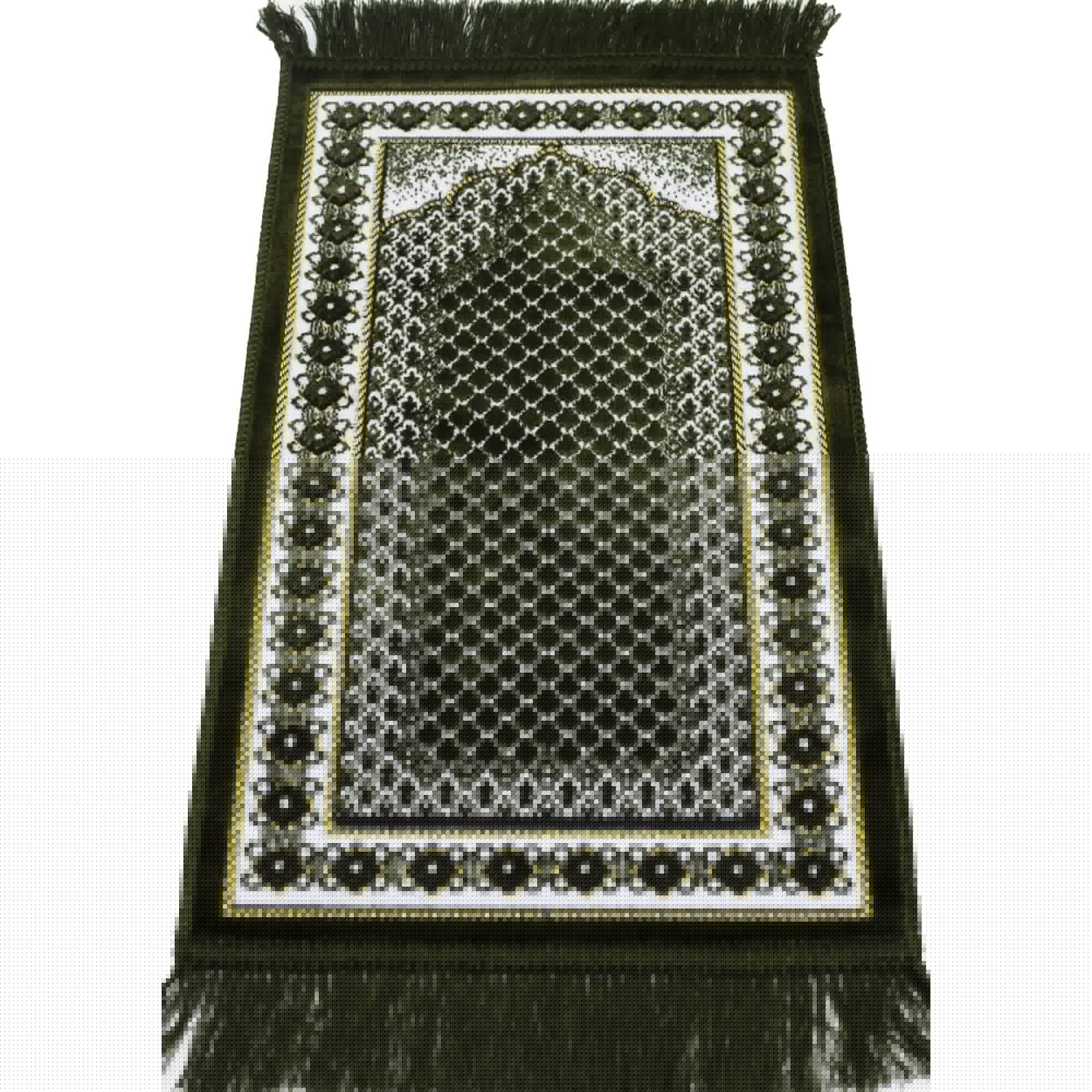 Modefa Turkish Islamic Velvet Prayer Rug - Soft Small Child Praying Carpet - Muslim Janamaz Sajada for Kids & Toddlers - Ramadan or Eid Gift for Boys & Girls - Lattice (Vine Swirl Turquoise)