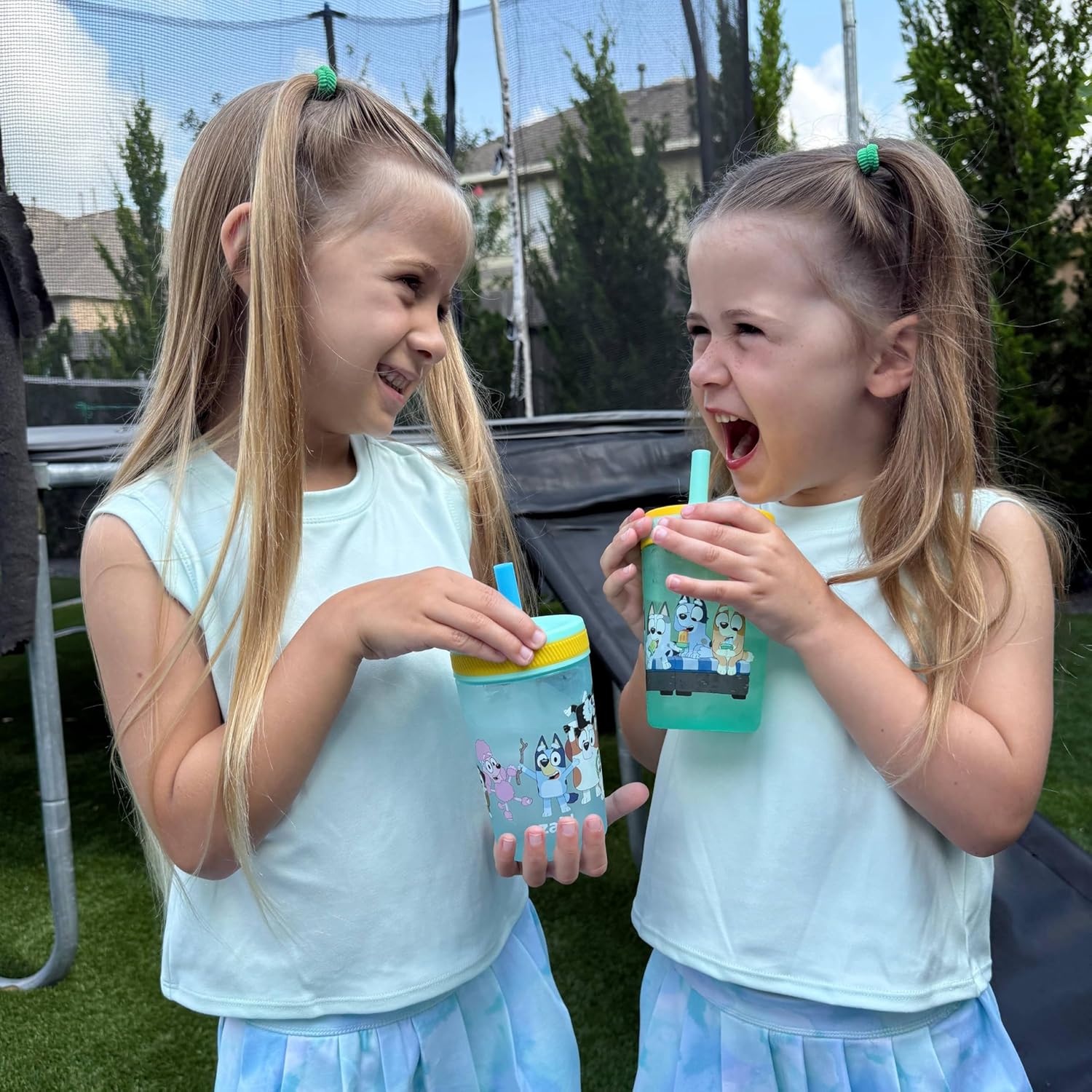 Zak Designs Bluey Kelso Toddler Cups - 15oz Leak-Proof Sippy Cups for Kids | 2-Pack Durable Plastic