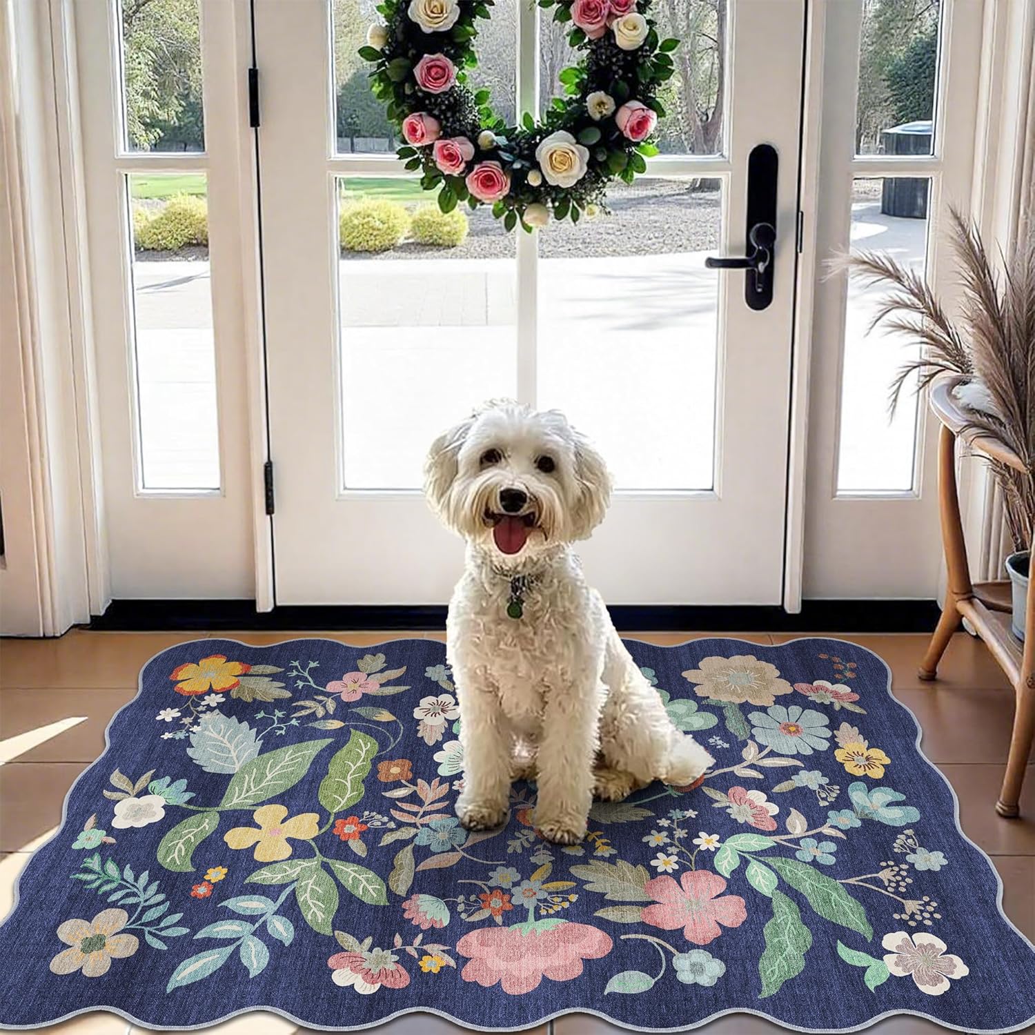 Skiennix Washable Area Rug - Easy-Clean Non-Slip Carpet for High-Traffic Areas | 2x3 Purple