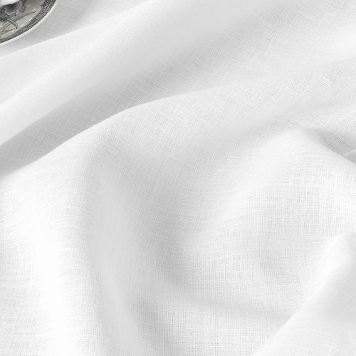D'Moksha Homes White Linen Tablecloth 54 x 72 Inch - 100% Pure Linen Tablecloth for Rectangle Tables - Machine Washable Table Cloth for Mothers Day, Spring