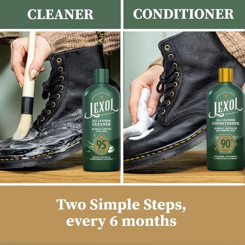 Lexol Advanced Naturals Leather Care Kit - Cleaner, Conditioner & Brush for Cars, Furniture & More | 5 Piece Set