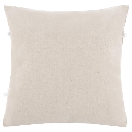 SAFAVIEH Home Gurti White and Beige Boho Fringe Tassel 18-inch Decorative Pillow Pillow