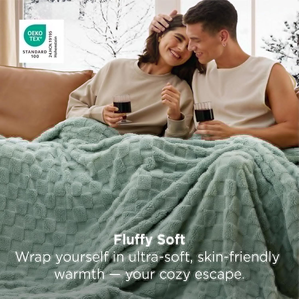 Bedsure GentleSoft Blanket - Super Soft Cozy Queen Size Fleece Throw in Sage Green, 90x90 Inches