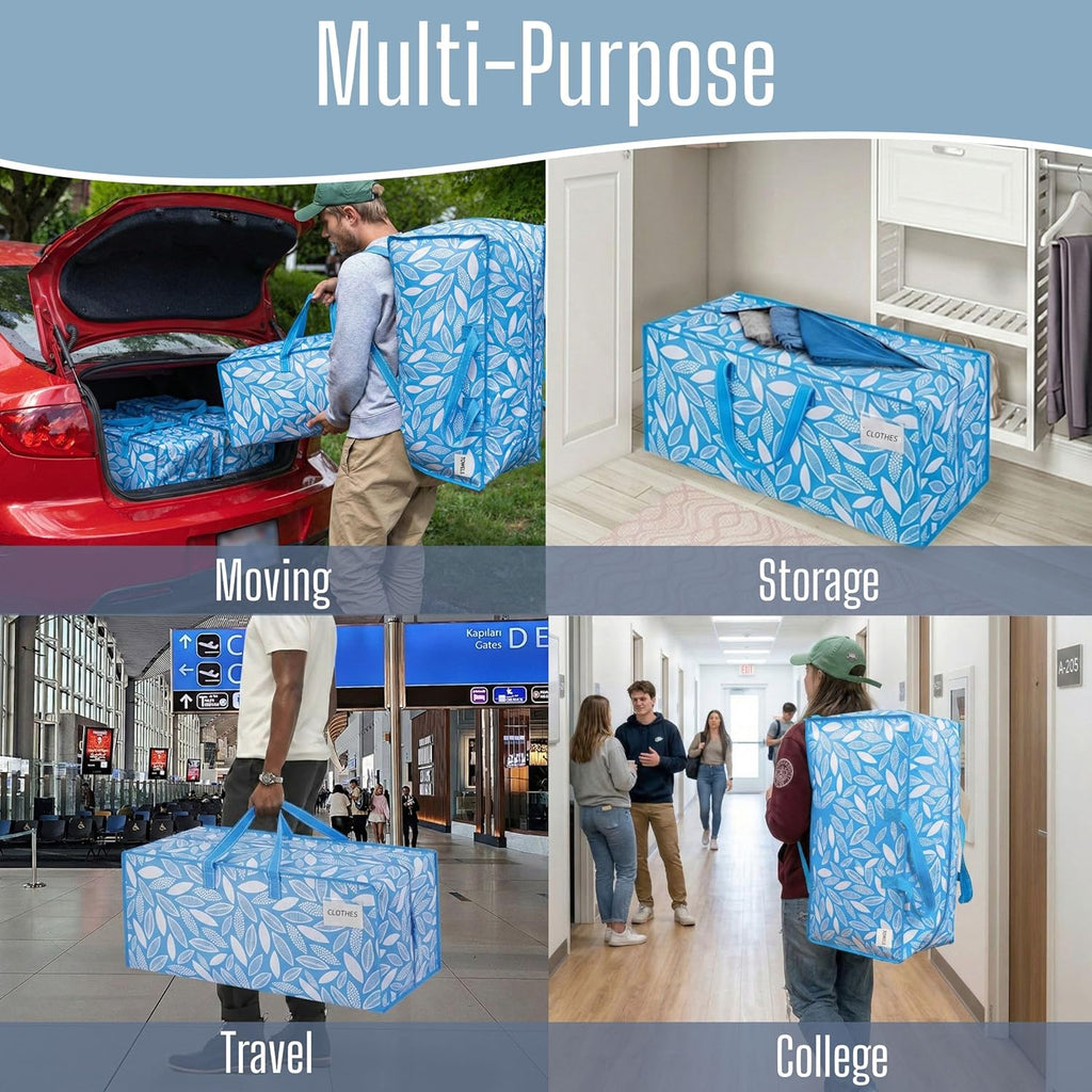 VENO Heavy Duty Moving Bags - 8 Pack Extra Large with Backpack Straps & Zippers for College Dorm Essentials