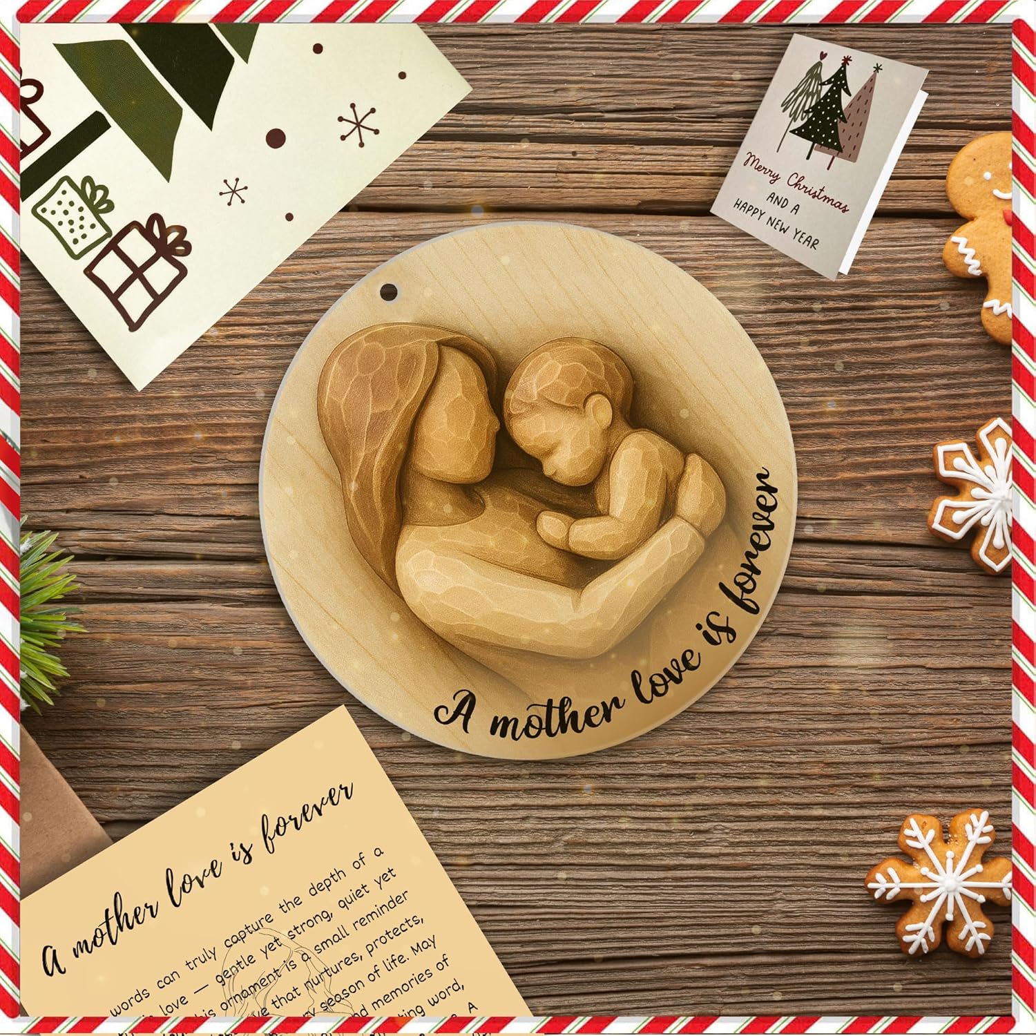 Regine Switzerland Mother and Child Ornament - 2D Flat Acrylic Design | Perfect Gift for Moms