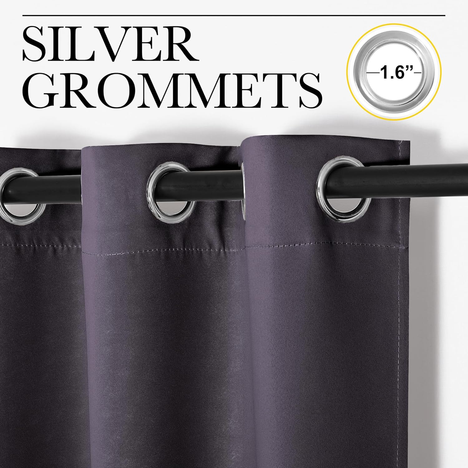 NICETOWN Greyish Purple Blackout Curtains - Thermal Insulated 84-Inch Drapes for Large Windows | 2 Panels, 42" Wide