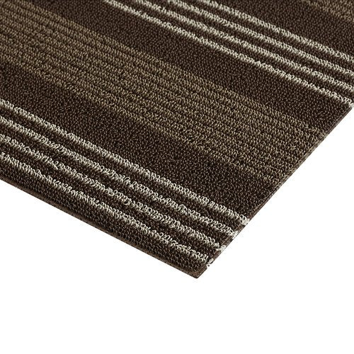 Nautica - PVC Loop Utility Mats | Indoor/Outdoor | Slip-Resistant | Mat for Kitchen, Garage, Laundry Room, Foyer, & More | Stripe Modern Design Doormat | Measures - 16 x 24 | Brown