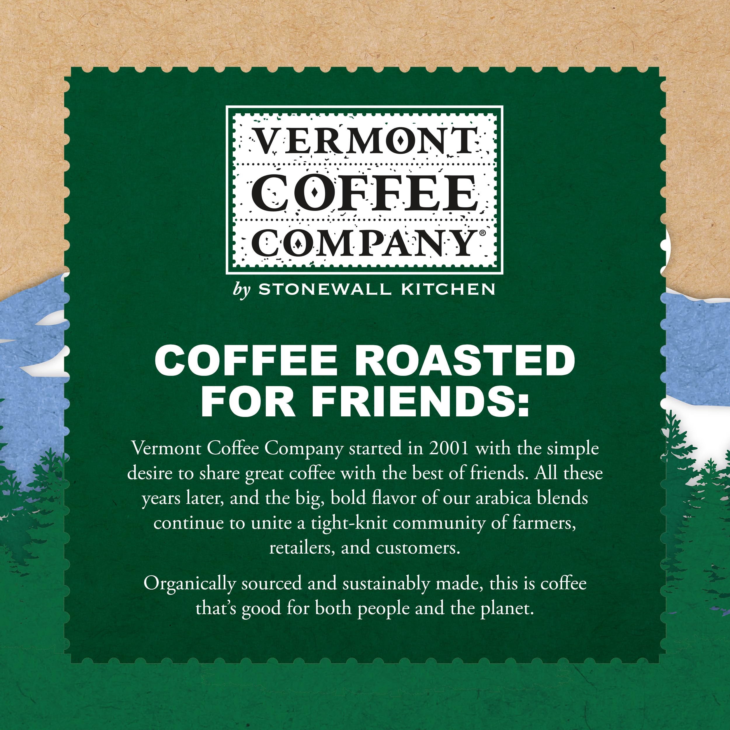 Vermont Coffee Company, Organic Dark Roast Coffee Pods, Single-Serve, Compostable Pods, 10CT, Made in the USA