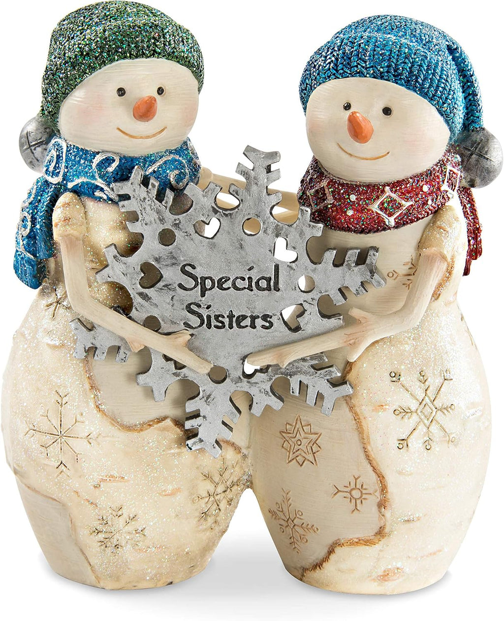 Pavilion Gift Company Double Snowman Figurine - Special Sisters Design | 4.5 Inches Tall