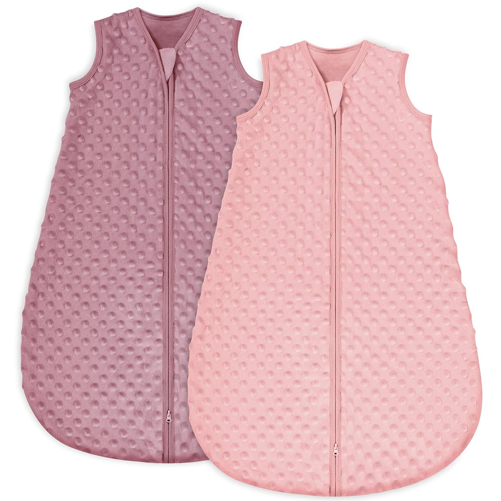 Yoofoss Baby Sleep Sack - Fleece Wearable Blanket for 6-12 Months | Plush Dots, 2-Way Zipper, TOG 1.5