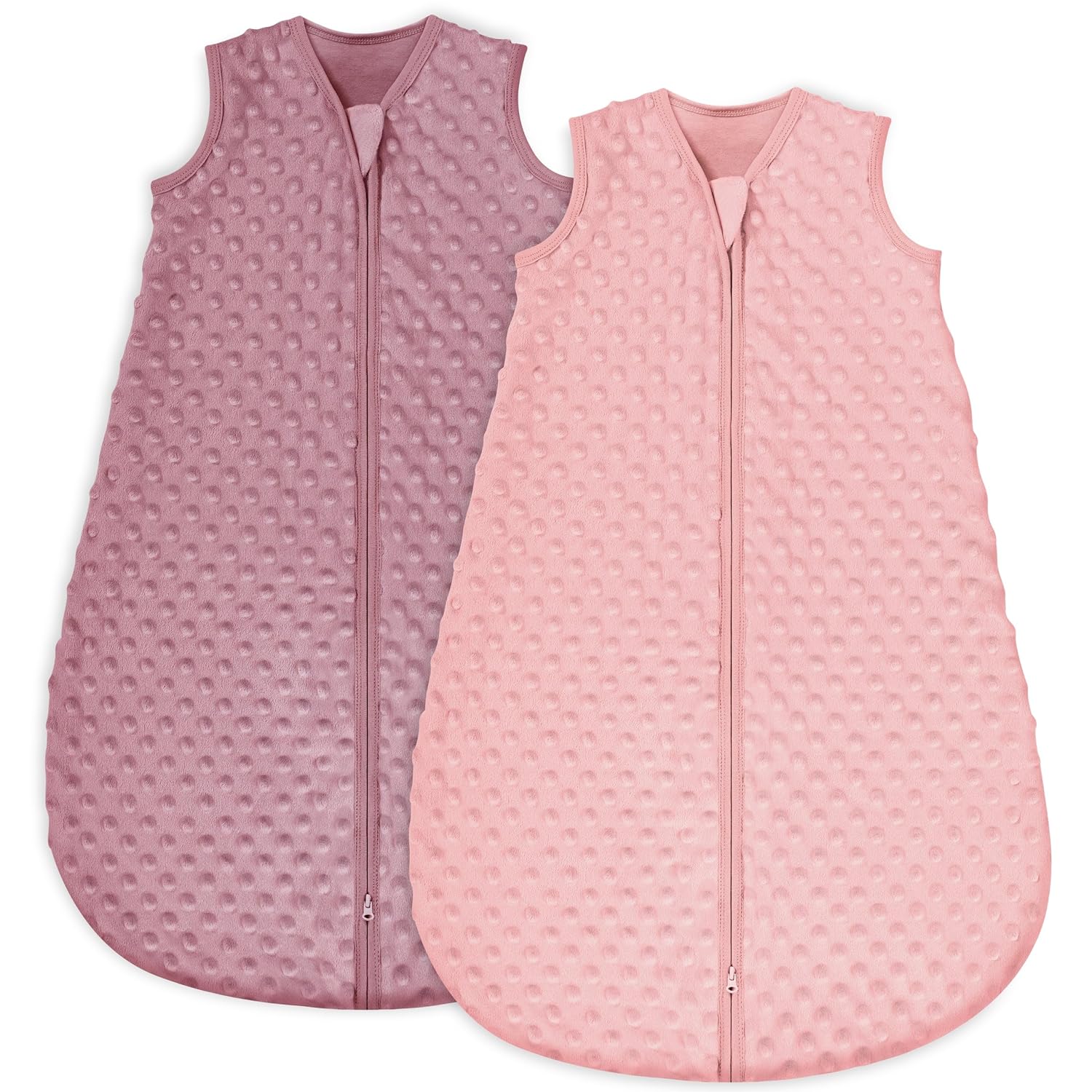 Yoofoss Baby Sleep Sack - Fleece Wearable Blanket for 6-12 Months | Plush Dots, 2-Way Zipper, TOG 1.5
