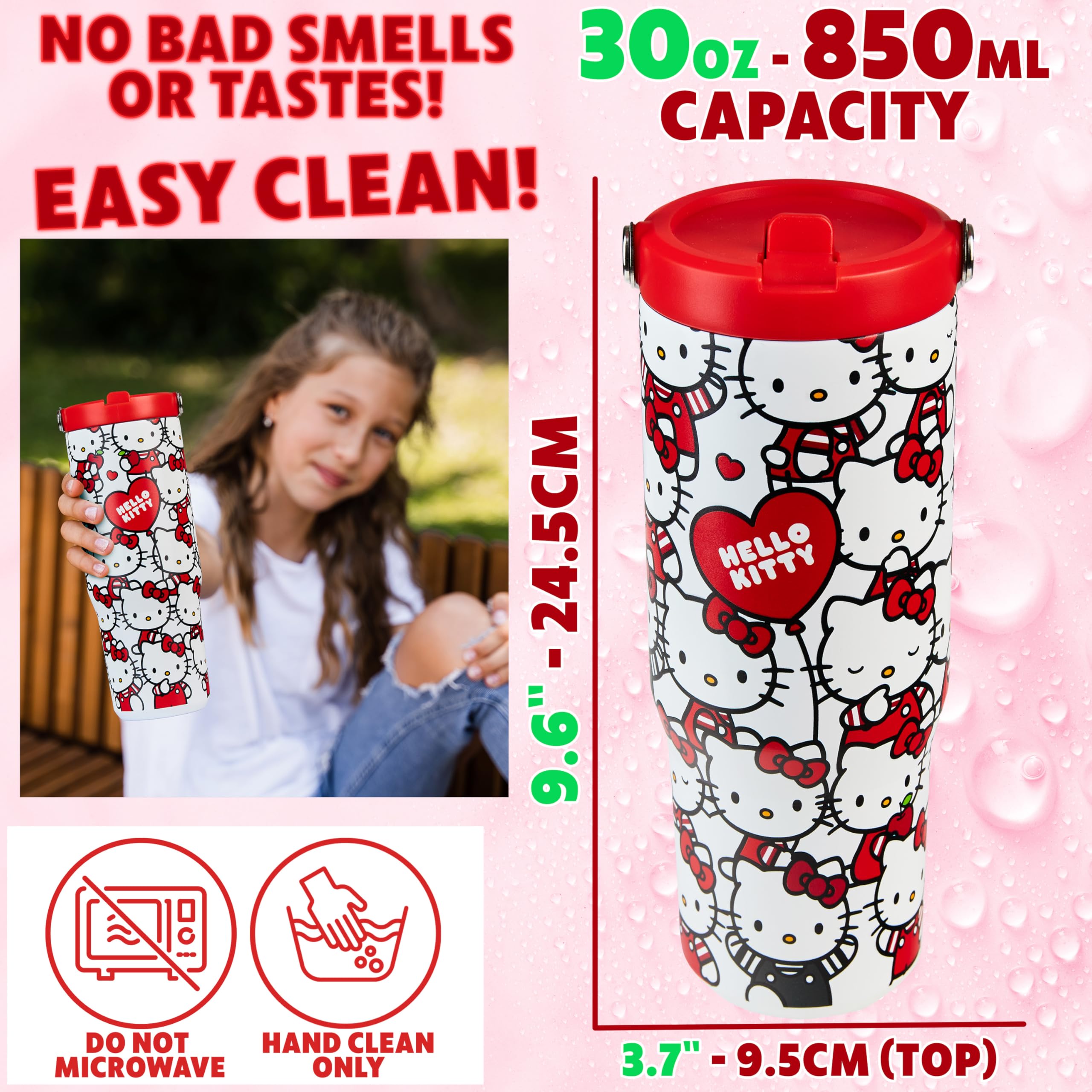 Get Trend Hello Kitty Sanrio Tumbler Stainless Steel with Straw 30oz Girls Teens Insulated Cup with Lids, Kuromi Travel Mug, Kawaii Gifts for Girls (Purple Kuromi)