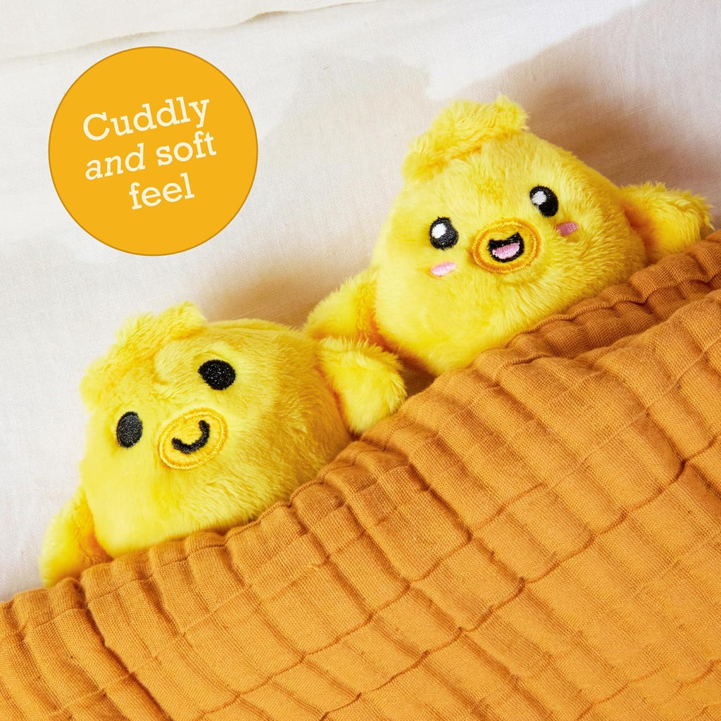 Relatable Emotional Support Chickies | Cuddly Plush Stuffed Animals - Set of 5 with Carrying Basket