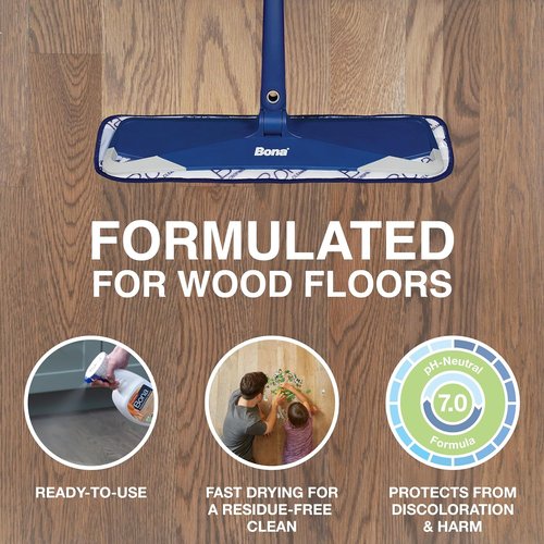 Bona Hardwood Floor Cleaner Spray - 32 Fl Oz | Cedar Wood Scent - Refillable & Residue-Free Solution
