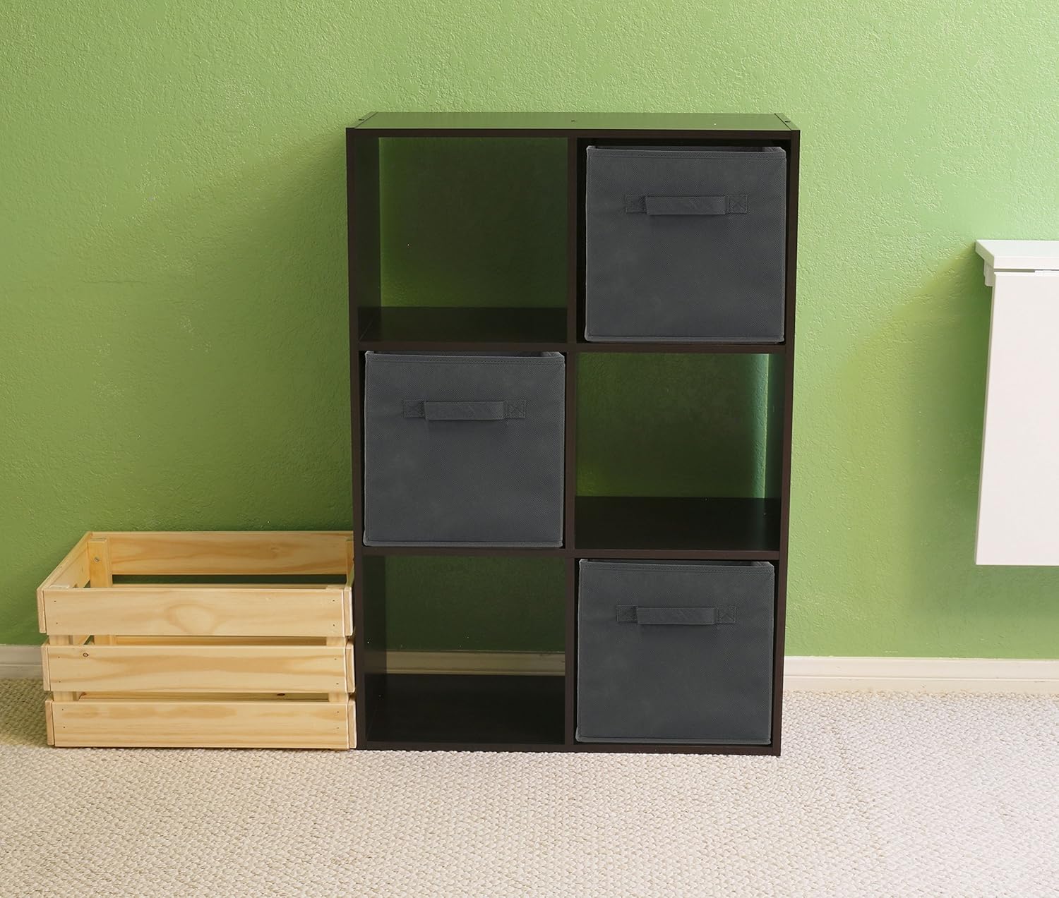 Simple Houseware Foldable Cube Storage Bins - 11-Inch Dark Gray Fabric Organizer | 6-Pack for Closet & Shelves