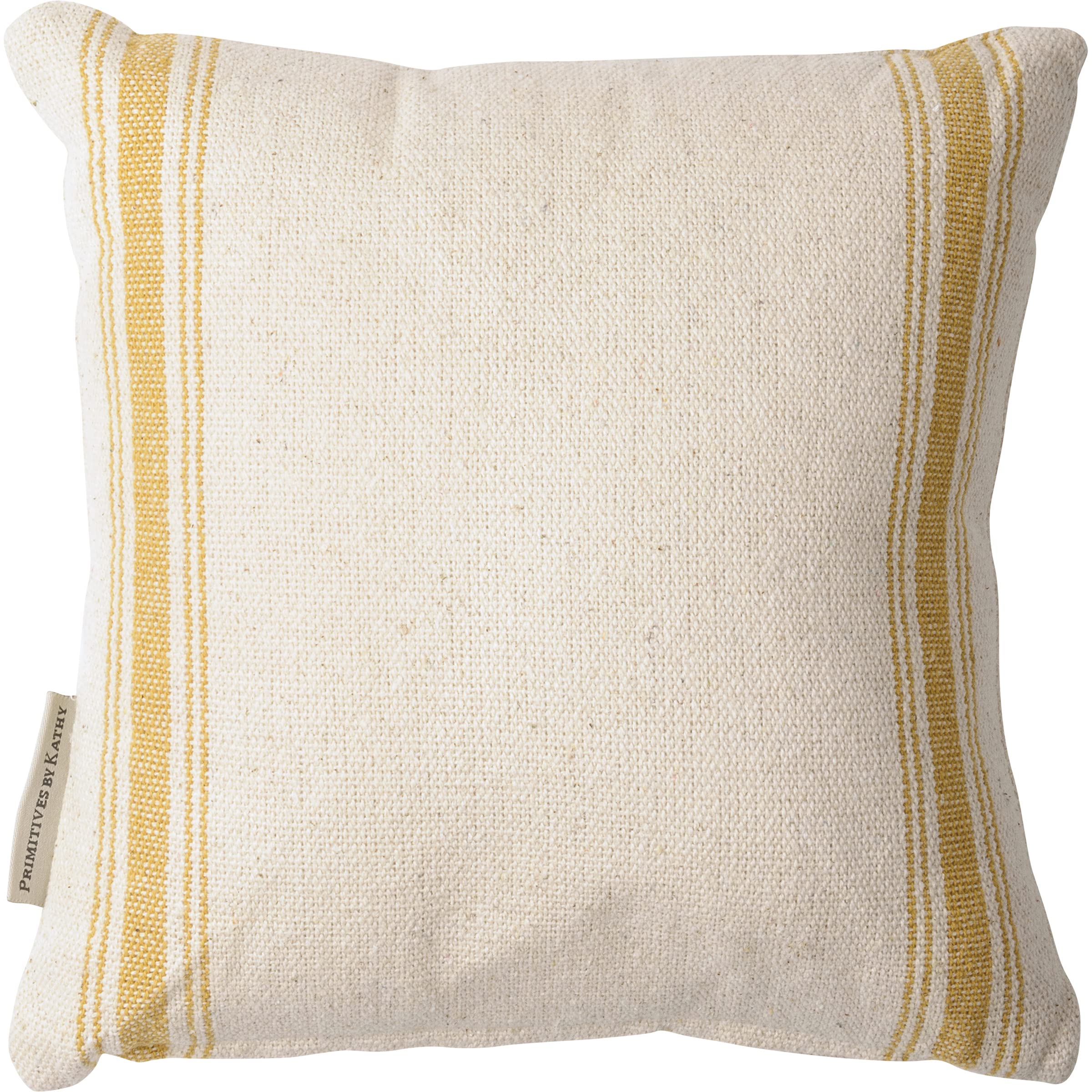 Primitives by Kathy Woven Rustic Gold Striped Pillow, Distressed Style, Reserved for The Cat Sit At Your Own Risk 10x10 Throw Pillow, Removable Zipper Cover/cat Lover Gift, pet Themed Home Accent