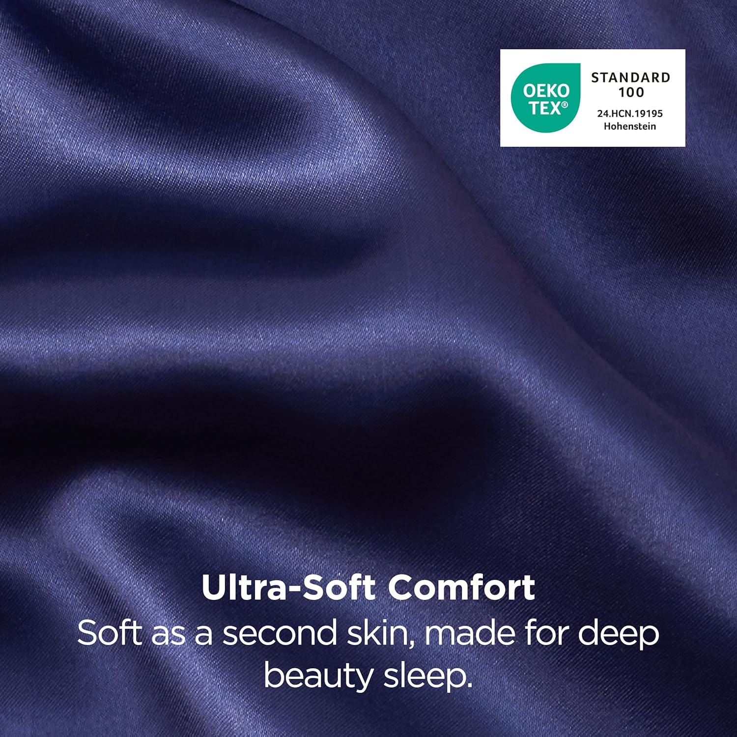 Bedsure Satin Pillowcases - Luxurious Silk-Like Queen Size Set of 2 | Navy 20x30 Inches, Envelope Closure