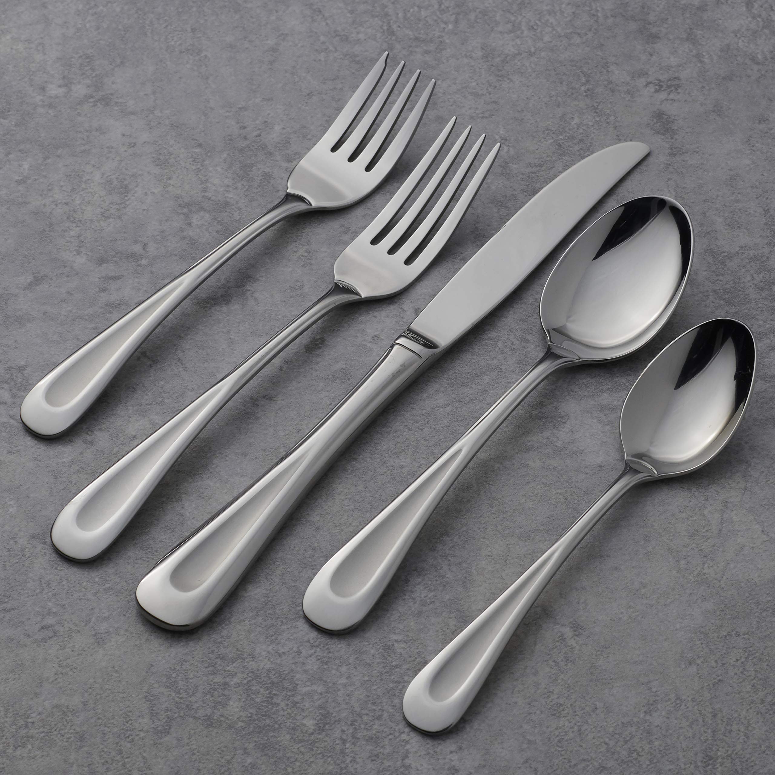 Oneida Satin Sand Dune Flatware, 45 Piece, Multi & Satin Sand Dune Everyday Flatware Teaspoons, Set of 4