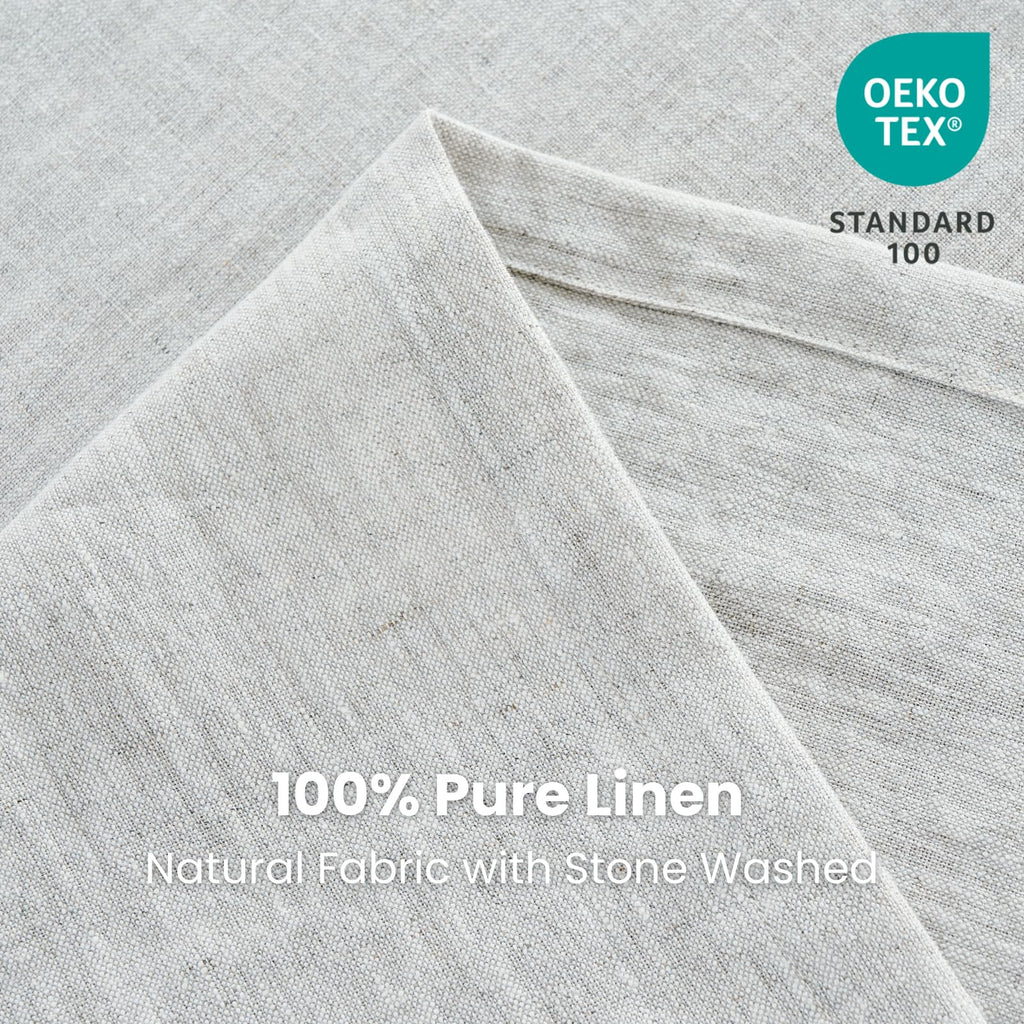 Simple&Opulence Natural Linen Tablecloth for Rectangle Tables-60×120 Inch, 100% Linen Farmhouse Tablecloth for 10-12 Seat Dining Table, Stonewashed Extra Large Tablecloth for Banquet, Dinner, Wedding