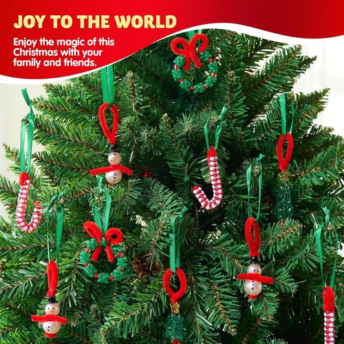JOYIN Christmas Beaded Ornament Craft Kit - Create 40 DIY Hanging Ornaments for Holiday Decor | Perfect Xmas Gift