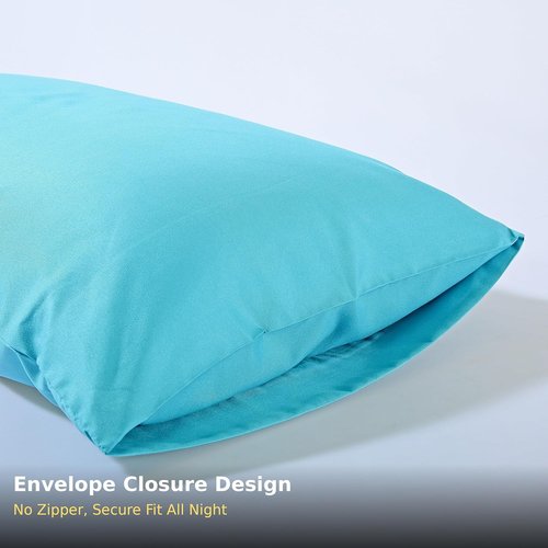Evolive Ultra Soft Microfiber Pillowcases - Standard Size 20"x30" | Set of 2 with Envelope Closure (Ocean)