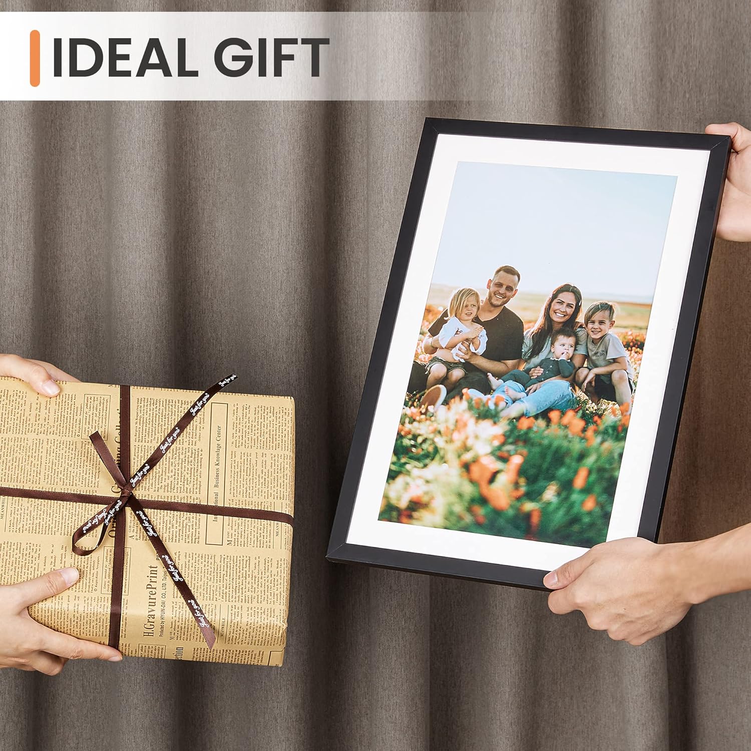 Upsimples 11x17 Picture Frame - Versatile Display for 9x15 Photos with Mat or 11x17 Without - Black, 1 Pack