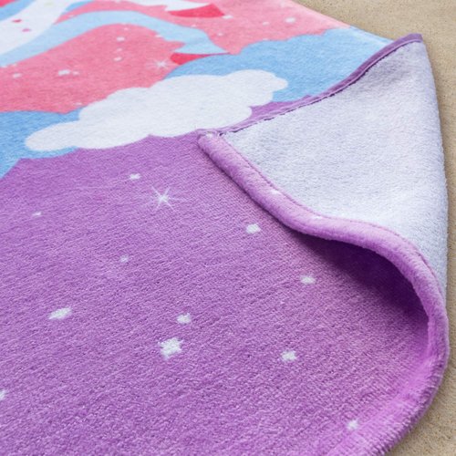 Softerry Rainbow Unicorn Velour Beach Towel for Kids 28in x 55in 100% Cotton (1 Towel 28" x 55", Pink)