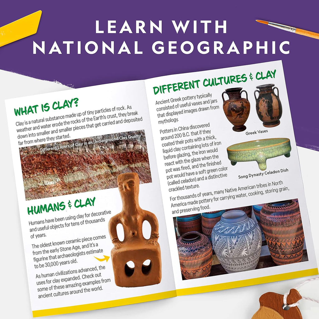 National Geographic Mega Arts and Crafts Kit - Mosaic, Marbling Paint & Air Dry Clay Projects for Kids Ages 8-12