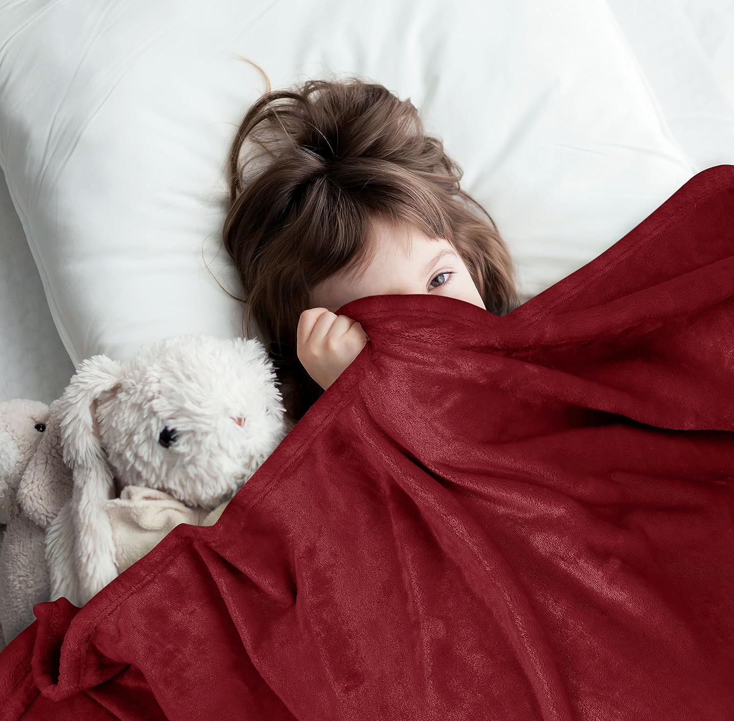 Utopia Bedding Fleece Blanket - Luxury Soft Microfiber Queen Size in Burgundy (90x90 Inch)